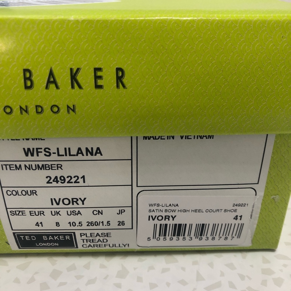 Ted Baker London Women’s Lilana Satin Bow High Heel Court Shoes Ivory Size 10.5 - Picture 12 of 12